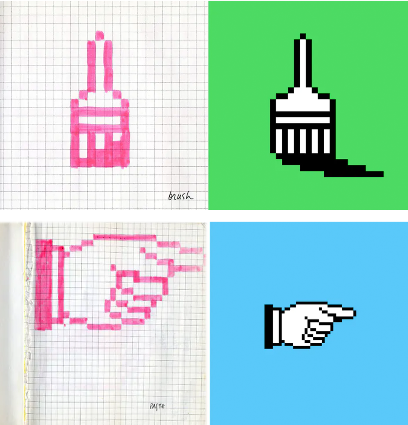 Susan Kare's icon sketches