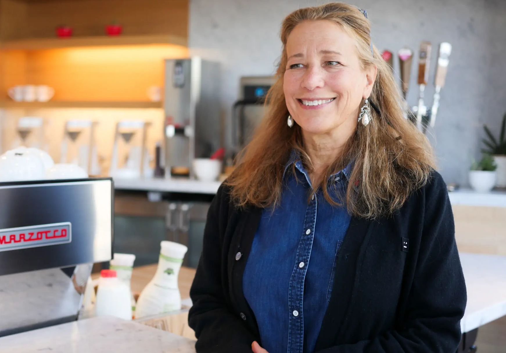 Susan Kare in The Point cafe in 2018